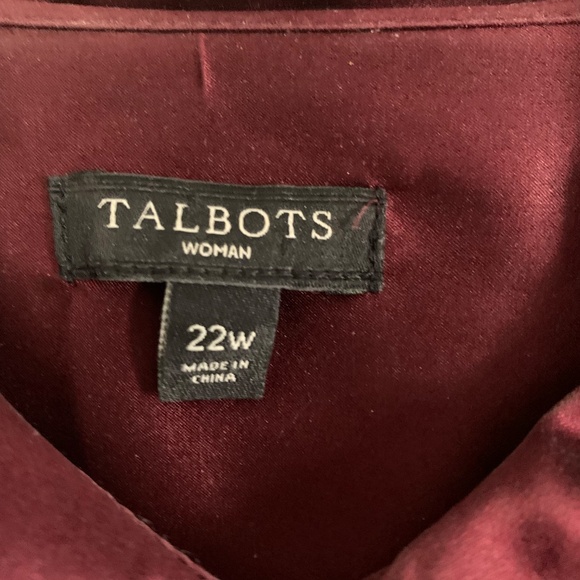 Talbot Burgundy Silk Blouse Size 22w - Picture 2 of 3